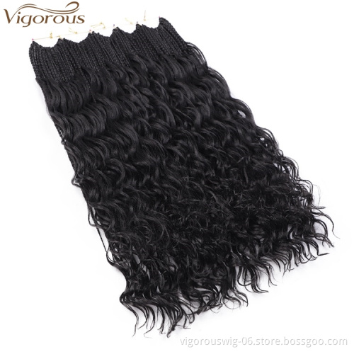Vigorous Top Quality High Temperature Messy Goddess Box braids Synthetic Crochet Braid 18inch Braided Hair Extension For Women